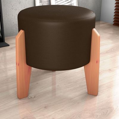 Puff Decorativo Para Sala Luxo 44x44 Cm Corano Milani Store Marrom