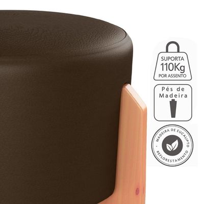 Puff Decorativo Para Sala Luxo 44x44 Cm Corano Milani Store Marrom