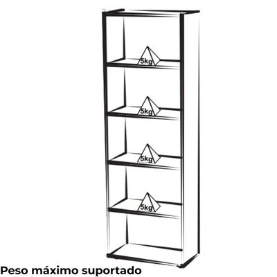 Estante Livreiro 5 Prateleiras 180x60 Cm Arly Cinamomo