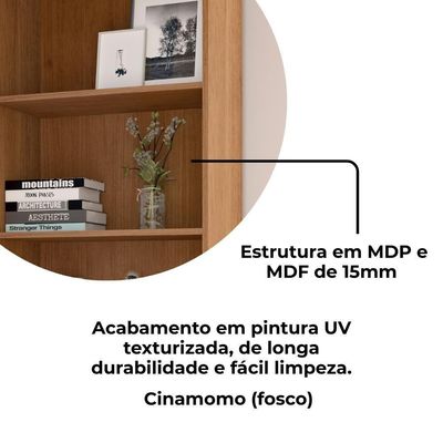 Estante Livreiro 5 Prateleiras 180x60 Cm Arly Cinamomo