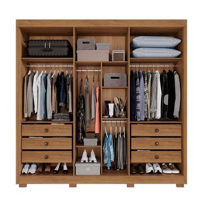 Guarda-roupa Casal Itália 6 Portas 100% Mdf Salleto Cinamomo/off White
