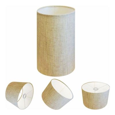 Cúpula Abajur E Luminária Cilíndrica Vivare Cp-7002 ø13x30cm - Bocal Nacional Rustico-bege