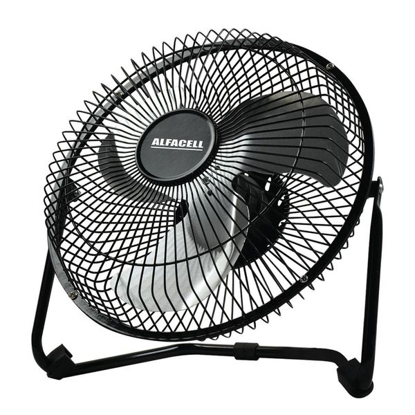 Mini Ventilador de Mesa 24cm 3 Pás Alfacell AL12003 Preto Não se aplica