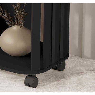 Aparador Deluxe Prateleiras Com Adega Ripado 4110 Preto