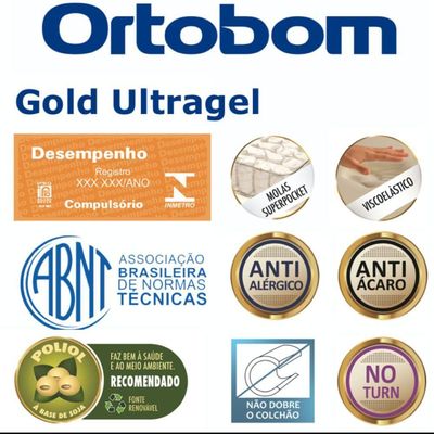 Colchão De Espuma Queen Size Gold Ultra Gel 158x198x32cm - 1041691567 - Ortobom Colchao Gold Ultra Gel Queen 158x198x32