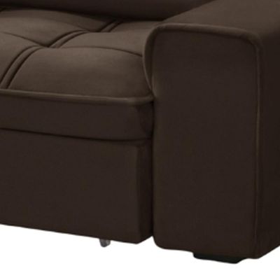 Sofá Retrátil Reclinável Para Sala 3 Lugares 250cm Asaph F04 Veludo Marrom - Lyam Decor
