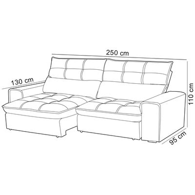 Sofá Retrátil Reclinável Para Sala 3 Lugares 250cm Asaph F04 Veludo Marrom - Lyam Decor