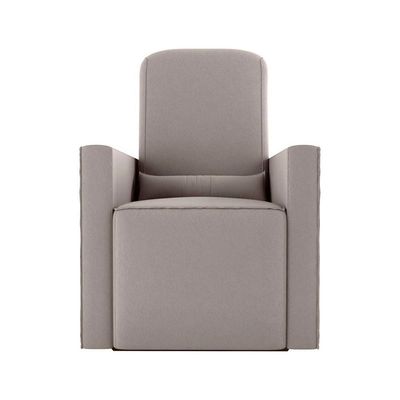 Poltrona De Amamentação Com Balaço E Puff Premium Annecy Matrix Suede Bege