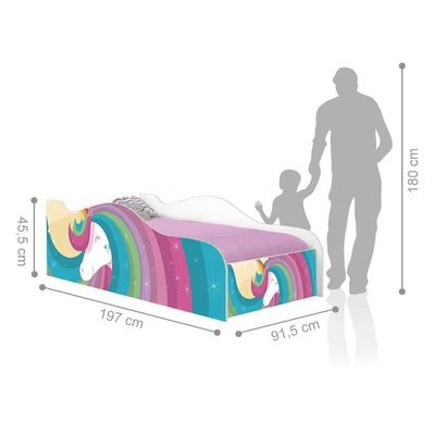 Cama Fun Unicórnio Arco Solteiro Com Colchão