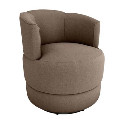 Poltrona Giratória Para Descanço Com Base De Metal Marselha Matrix Boucle Marrom