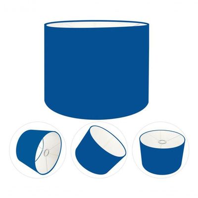 Cúpula Abajur E Luminária Cilíndrica Vivare Cp-7013 ø30x30cm - Bocal Nacional Azul-marinho