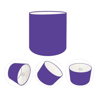 Cúpula Abajur E Luminária Cilíndrica Vivare Cp-7005 ø18x18cm - Bocal Nacional Roxo