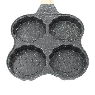 Frigideira 4 Ovos Antiaderente Com Alça Hamburguer Panqueca Cozinha Preto