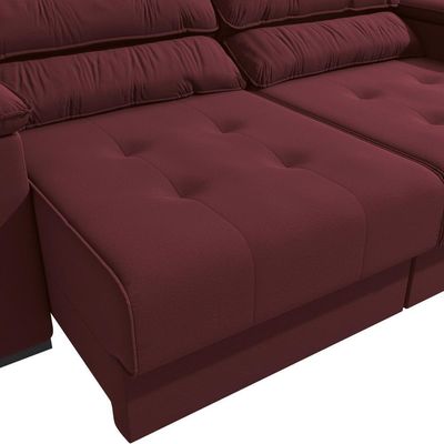Sofá Cama Kappesberg Stelo Veludo Bordô 230cm