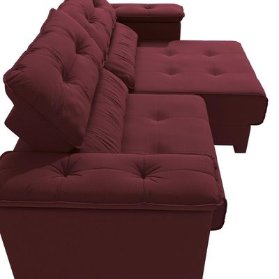 Sofá Cama Kappesberg Stelo Veludo Bordô 230cm