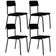 Kit 04 Cadeiras Estofada Para Sala De Jantar Sense Preto C01 Linho Preto - Lyam Decor