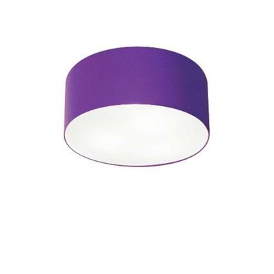 Plafon Cilíndrico Vivare Md-3010 Cúpula Em Tecido 30x12cm - Bivolt Roxo 127/220v