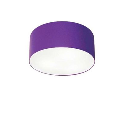 Plafon Cilíndrico Vivare Md-3010 Cúpula Em Tecido 30x12cm - Bivolt Roxo 127/220v