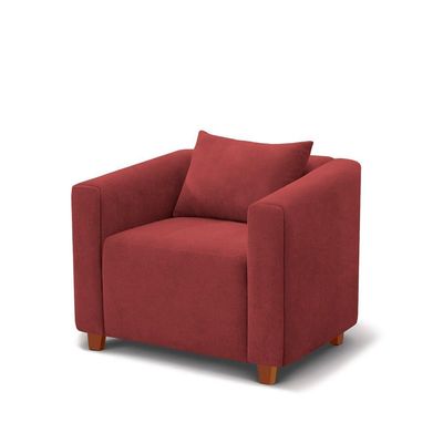 Poltrona Decorativa Helena Suede Bordo - Inova Decorações