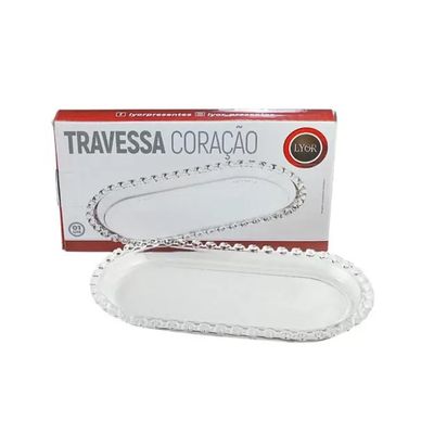 Travessa Cristal Coração Lyor 25x13x2.5 cm