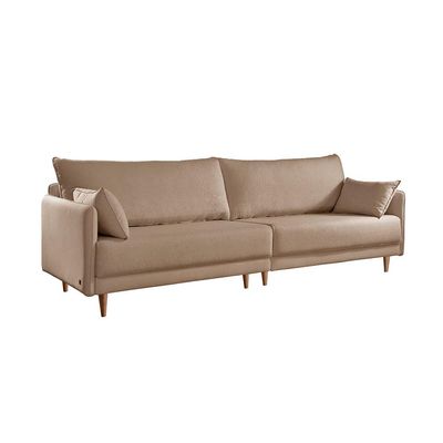 Sofá 3 Lugares Vittro Linho Bege 220 cm