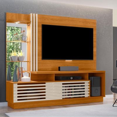 Estante Home Tv 60 Polegadas 200 Cm Frizz Plus Madetec Cinamomo Off White