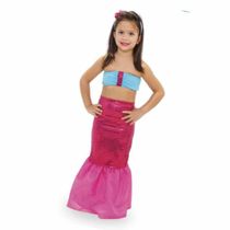 Fantasia Infantil Sereia Pink - Tam. P (2 a 3 anos) - Anjo Fantasias
