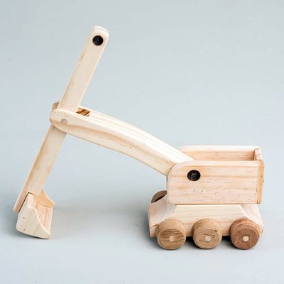 Máquina de Construção Escavadeira - Madeira - B031 - Olly Toys