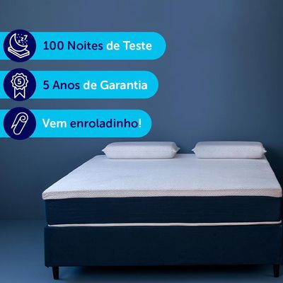 Colchão Casal Mola Ensacada Guldi Original Macio II (25x138x188) Azul e Branco