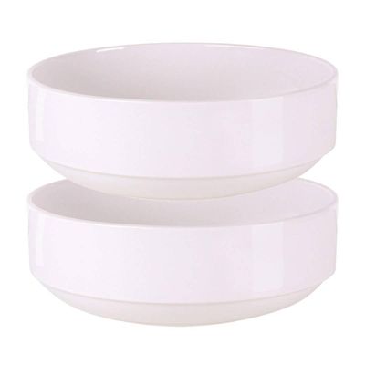 Jogo 2 Tigelas Porcelana Branca Bowl 16cm Paola Cumbuca Empilhável Tramontina