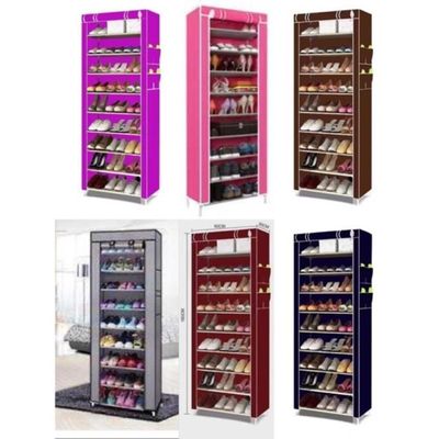 Sapateira Armario Organizador 9 Prateleiras Grande 160cm Estante Guarda Roupa Armario Portatil Com Ziper
