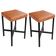 Kit 02 Banquetas Baixa Bar Cozinha Sala De Jantar Preto Stella L02 Couríssimo Camel - Lyam Decor
