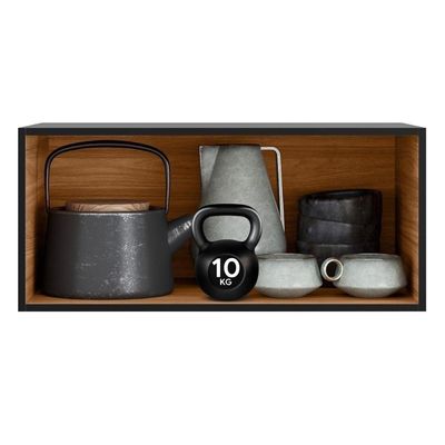 Armário Aéreo Proença 80cm 1 Porta Basculante Nogueira Touch-carbono Prime Tx