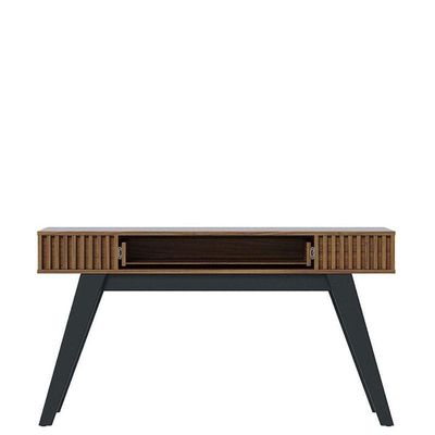 Mesa De Centro Jeri Noce Milano Preto Acetinado Com Aparador Para Sala Riviera Noce Milano – Colibri