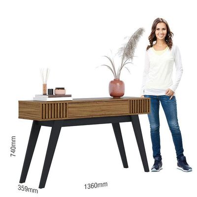 Mesa De Centro Jeri Noce Milano Preto Acetinado Com Aparador Para Sala Riviera Noce Milano – Colibri