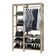 Conjunto Estante Área Interna Minimalista Para Sala Madeira Natural E Suporte 8 Prateleiras C/ Cabid