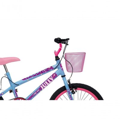 Bicicleta Jully Aro 20 Aero 36 Raias, Freios V-brake Dianteiro E Traseiro, Suporte De Guidão Down Hill E Cestinha