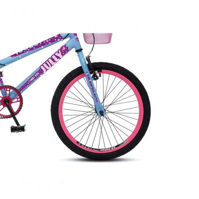 Bicicleta Jully Aro 20 Aero 36 Raias, Freios V-brake Dianteiro E Traseiro, Suporte De Guidão Down Hill E Cestinha
