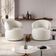 Conjunto 2 Poltronas Orgânica Atemporal Base Giratória Eloah Bouclé Italiano Off White