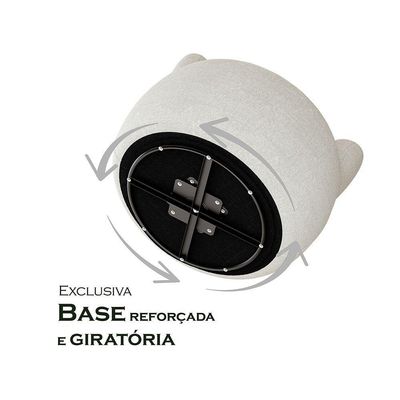Conjunto 2 Poltronas Orgânica Atemporal Base Giratória Eloah Bouclé Italiano Off White
