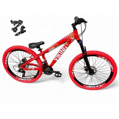 Bicicleta Aro 26 VikingX Tuff X25 21v Freio a Disco Vermelho