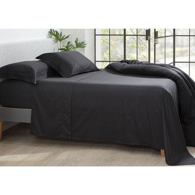 Lençol Elastico Preto CASAL Algodao Egipcio 300 Fios Acetinado