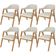 Kit 06 Cadeiras de Jantar e Estar Living Estofada Nadja L02 Linho Champagne - Lyam Decor