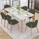 Kit 04 Cadeiras de Jantar e Estar Living Estofada Mia L02 Linho Verde Musgo - Lyam Decor