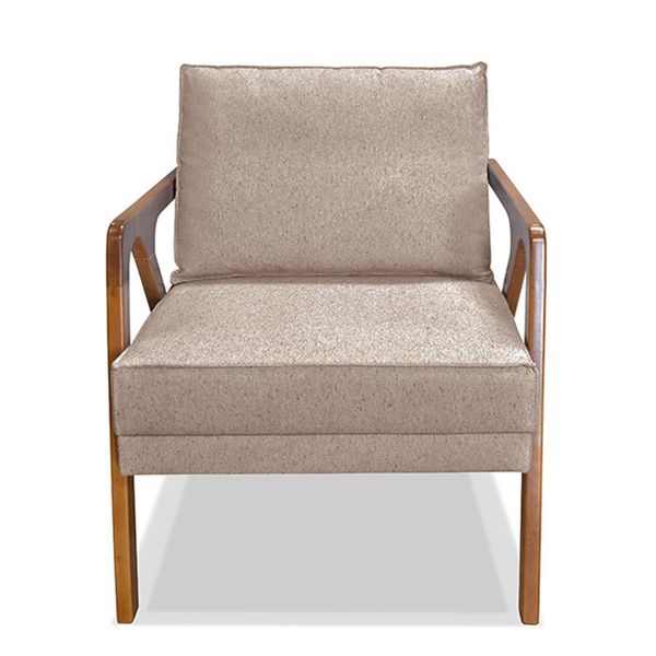 Poltrona Decorativa De Luxo Frida Linho Rústico Areia - Gran Belo Poltrona Decorativa De Luxo Frida Linho Rústico Areia - Gran Belo