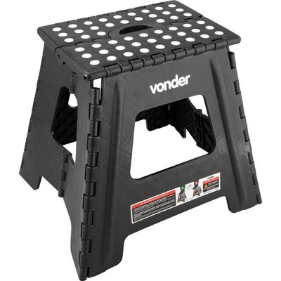 Banqueta Plástica Dobrável 360 Mm Preta Vonder