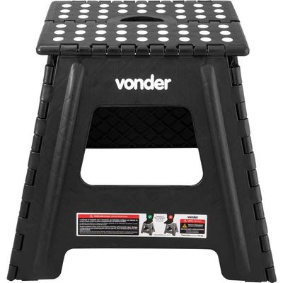 Banqueta Plástica Dobrável 360 Mm Preta Vonder