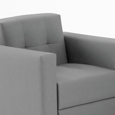 Conjunto de Sofá 3 Lugares com 1 Poltrona Vitrola Suede Cinza