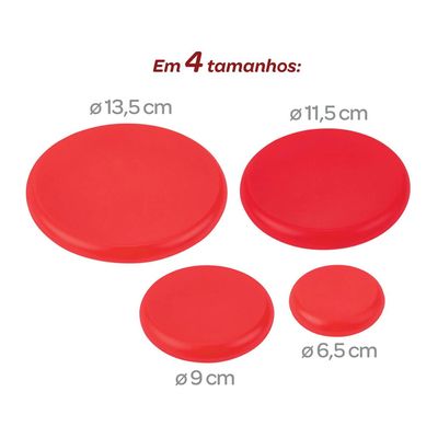 Conjunto de Tampas Euro Home em Silicone 4 Peças Vermelho