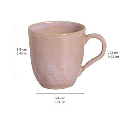 Jogo 6 Canecas Rosas 273ml Cerâmica Xícaras Chá Porto Brasil Litchi Degrade